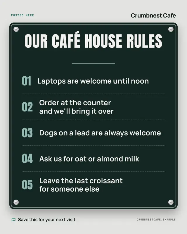 House rules — sample creative