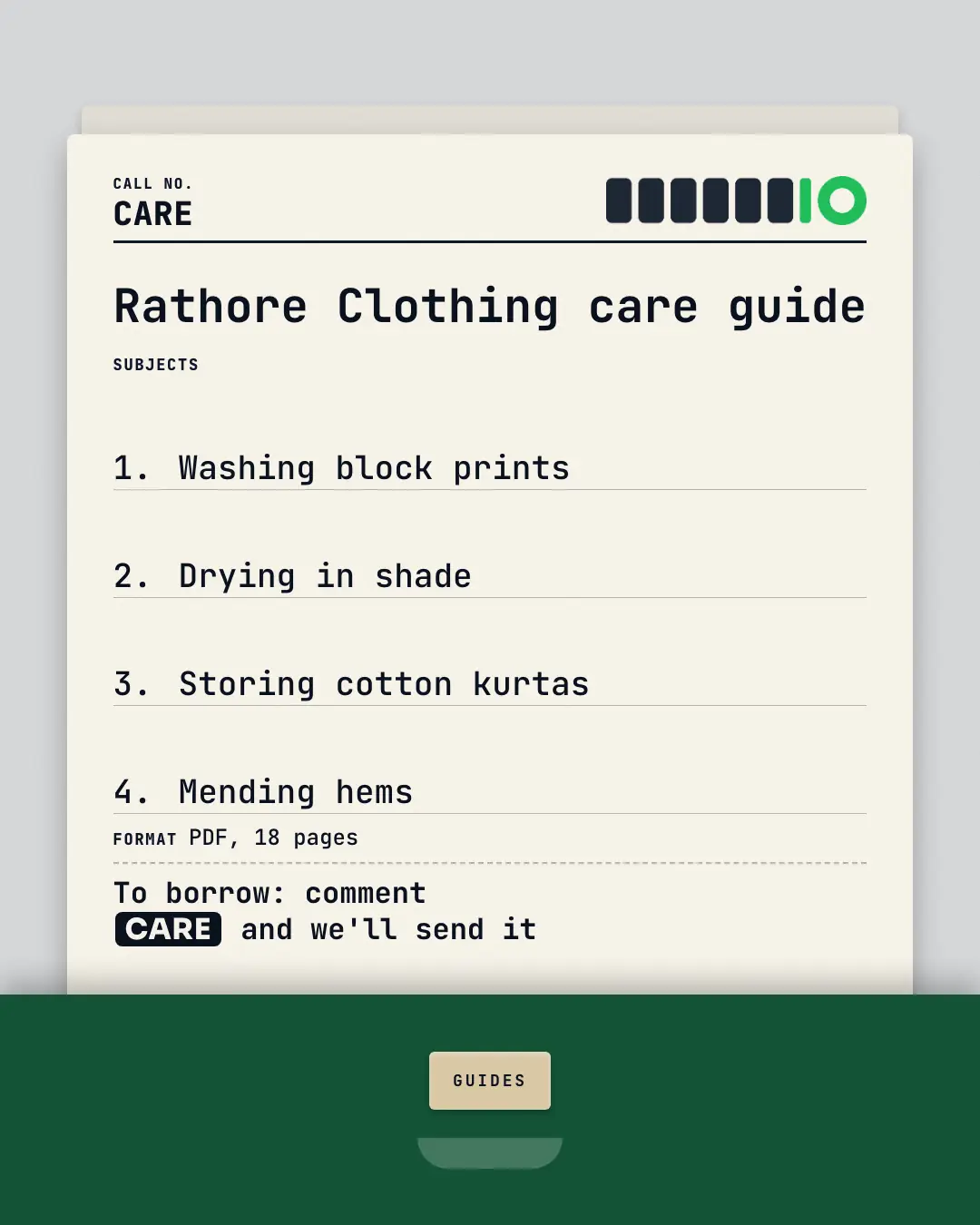 Sample Library card creative (Lead-magnet teasers template), shown on the fictional brand Rathore Clothing
