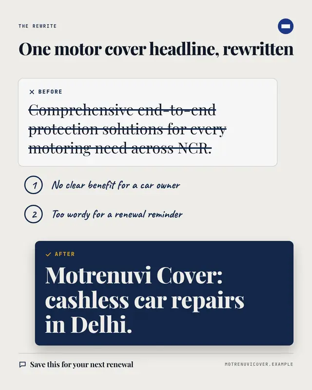 Annotated rewrite — sample creative