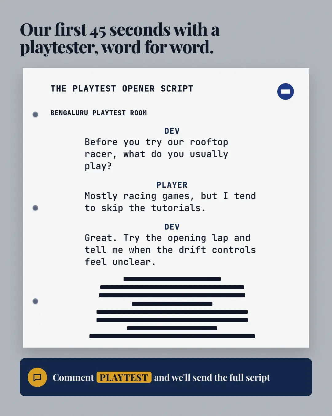 Sample Script page creative (Lead-magnet teasers template), shown on the fictional brand Cubbon Games