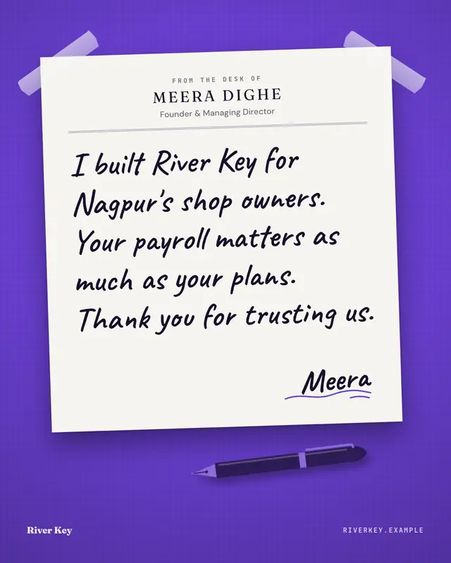 Founder's note — sample creative