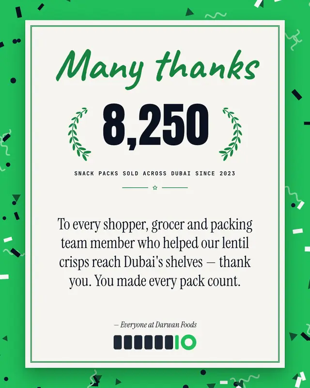 Milestone thank-you — sample creative
