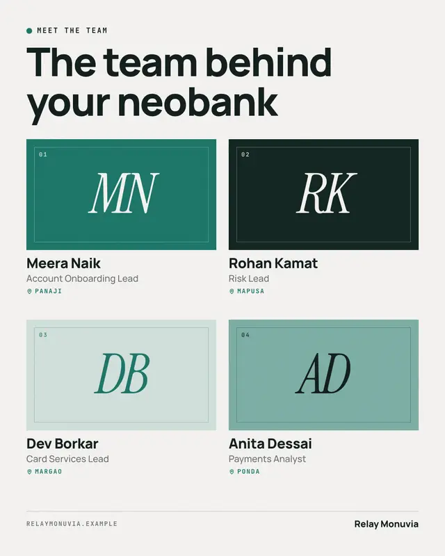 Meet the team — sample creative