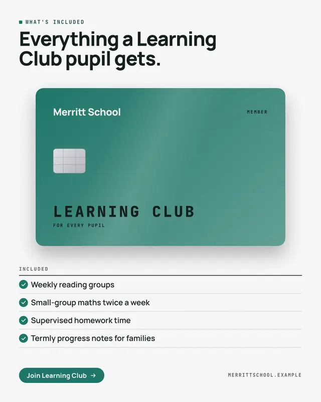 Membership card — sample creative