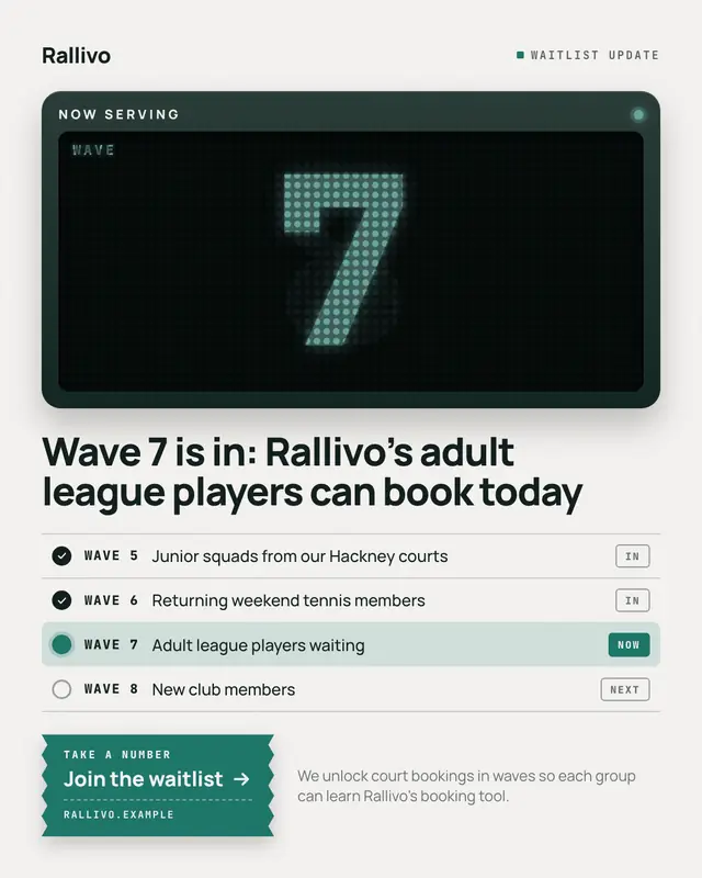 Waitlist ticket — sample creative