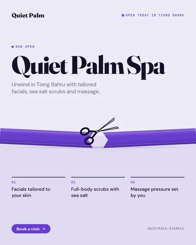 Ribbon cutting — sample creative