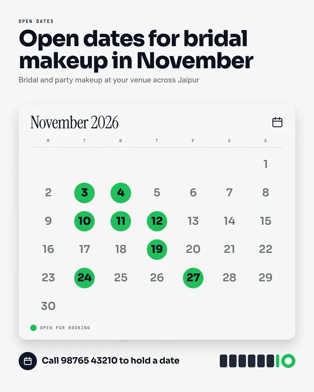 Availability calendar — sample creative