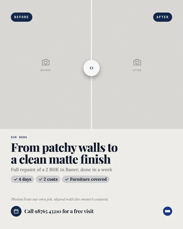 Before/after slider — sample creative