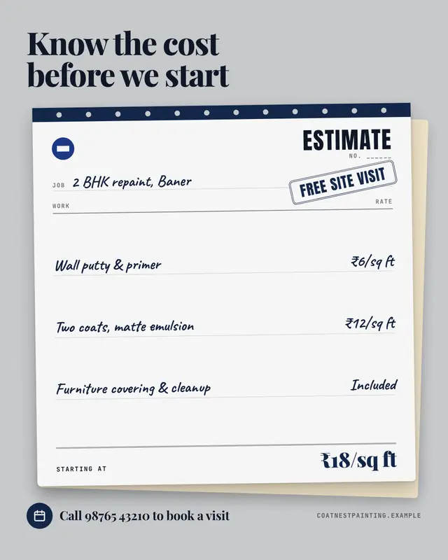 Estimate pad — sample creative
