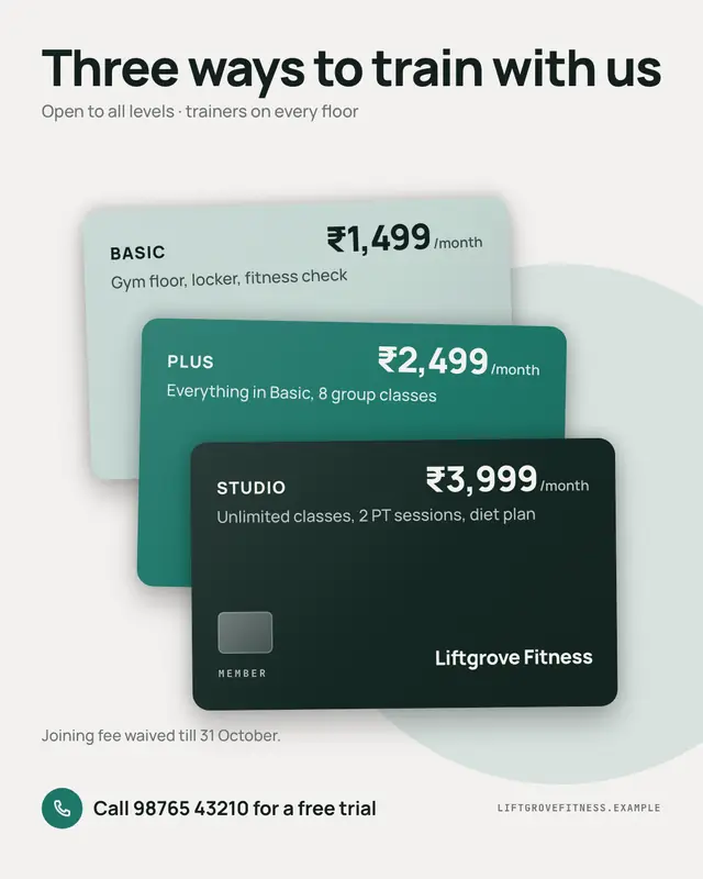Membership tiers wallet — sample creative
