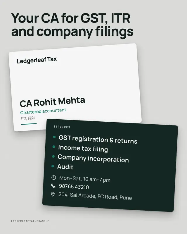Business card — sample creative