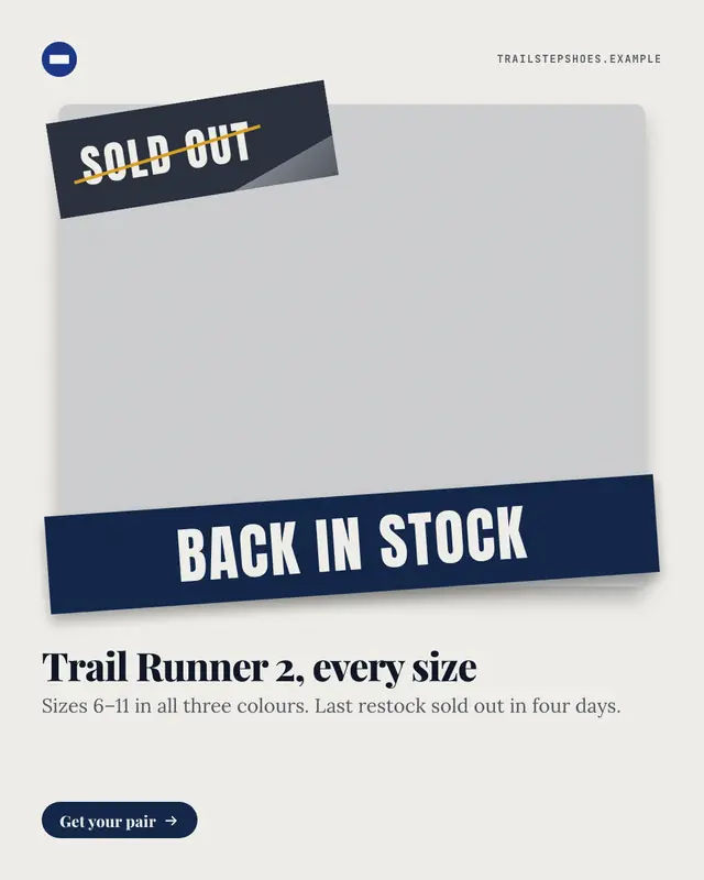 Back in stock — sample creative