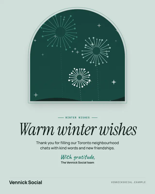 Seasonal greeting — sample creative