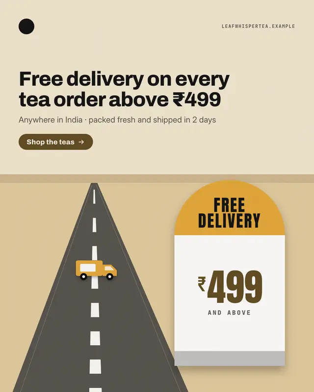 Free-shipping kilometre stone — sample creative
