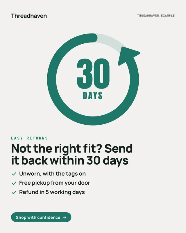 Easy returns — sample creative
