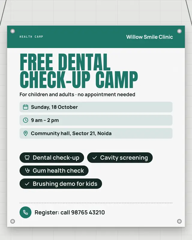 Check-up camp banner — sample creative