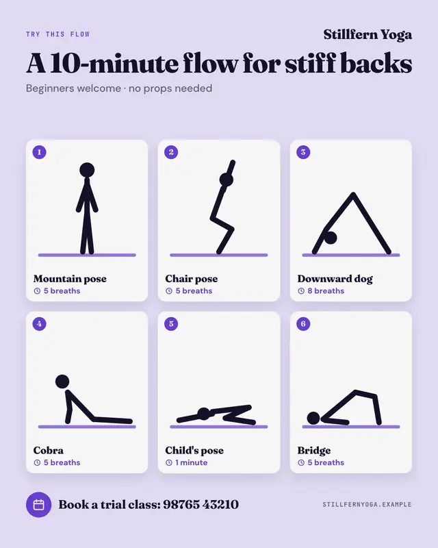 Yoga pose sequence — sample creative