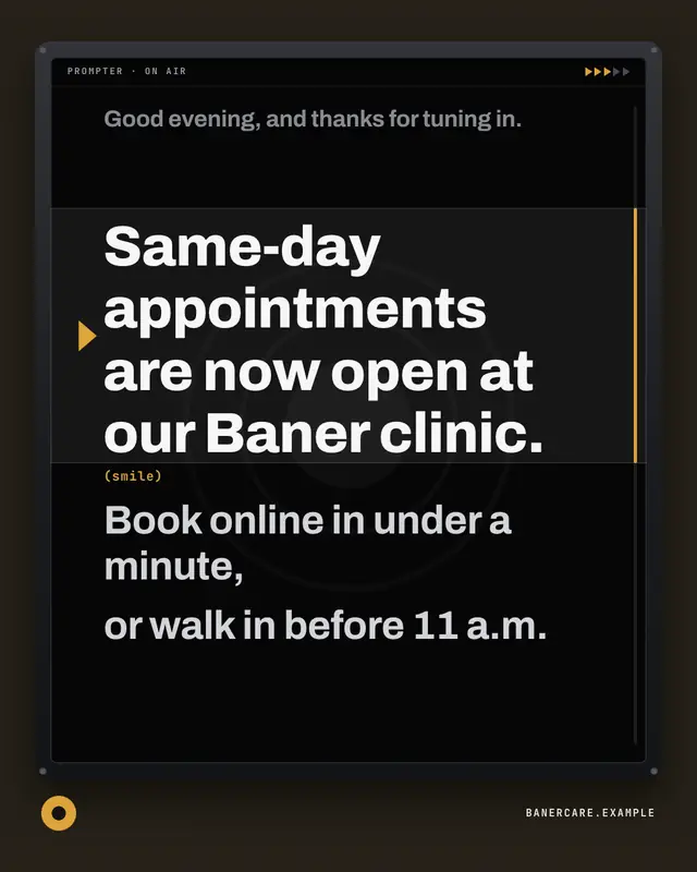 Teleprompter — sample creative