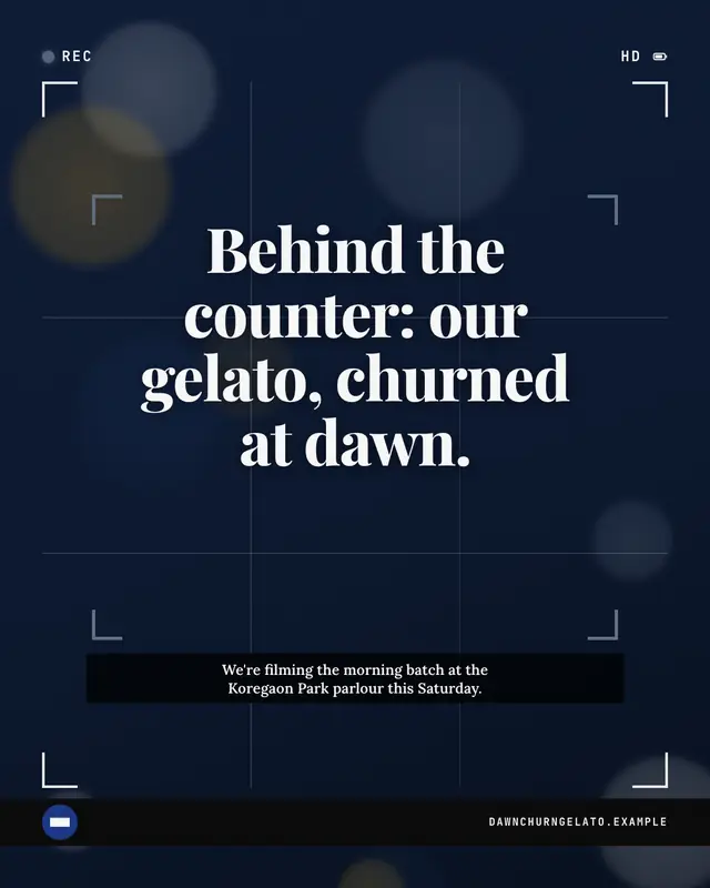 Camera viewfinder: REC — sample creative