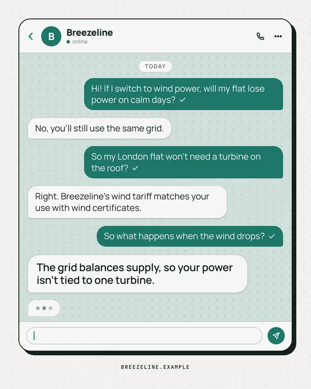 Chat thread — sample creative