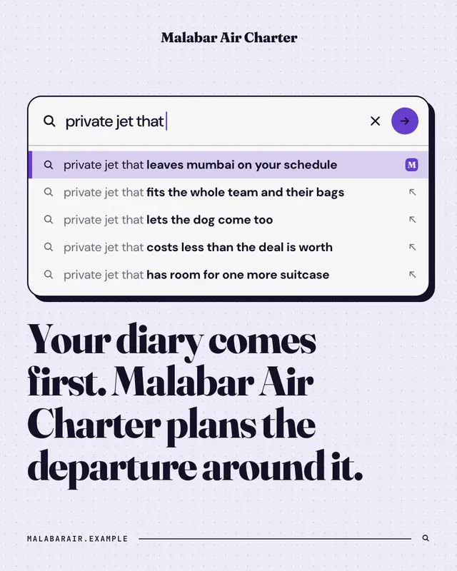 Search autocomplete — sample creative
