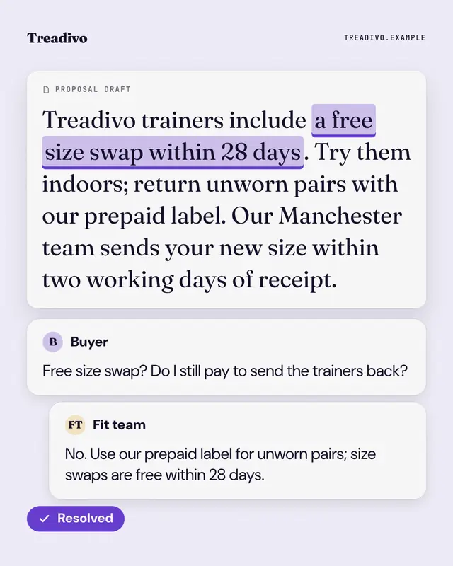 Shared doc, resolved — sample creative