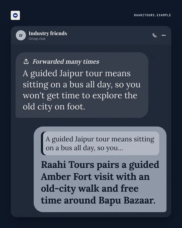 Forwarded many times — sample creative