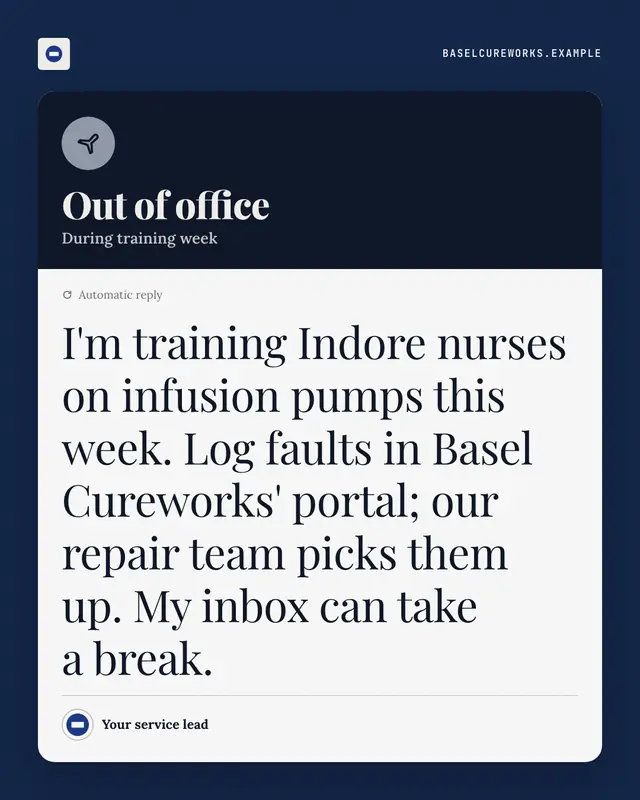 Out-of-office autoreply — sample creative