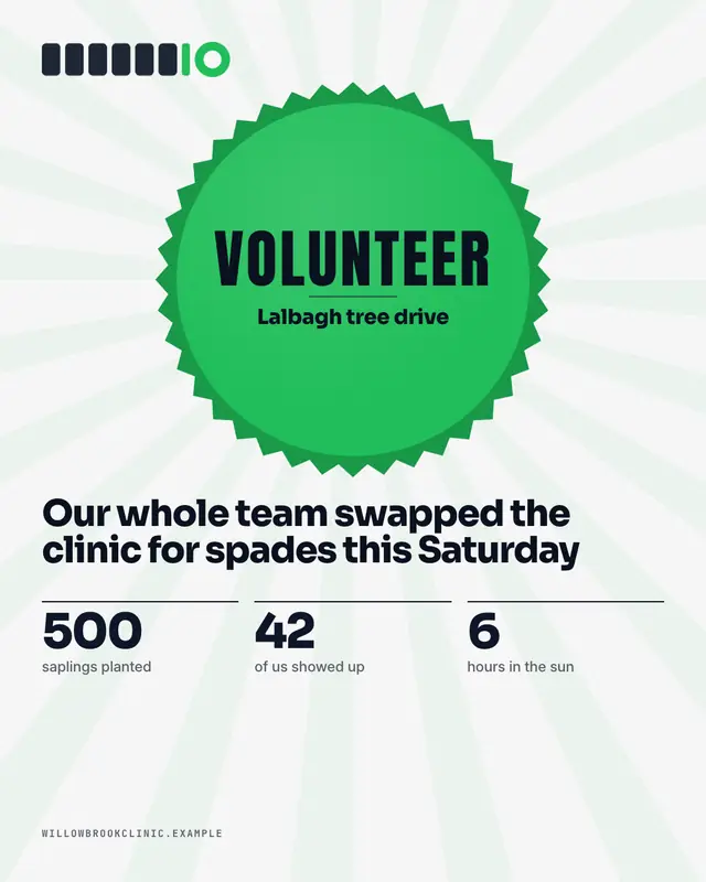Volunteering day badge — sample creative